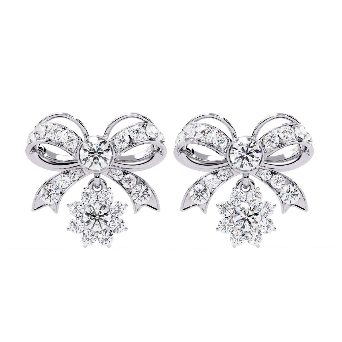 2.21CT Round Cut Diamond Unique Delicate Infinity Shape Stunning Vintage Dainty Stud Earring For Her - HIGHCARAT DIAMONDS