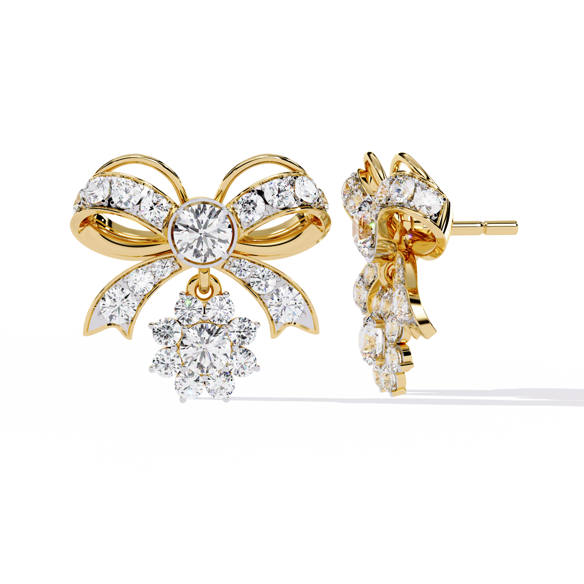 2.21CT Round Cut Diamond Unique Delicate Infinity Shape Stunning Vintage Dainty Stud Earring For Her - HIGHCARAT DIAMONDS