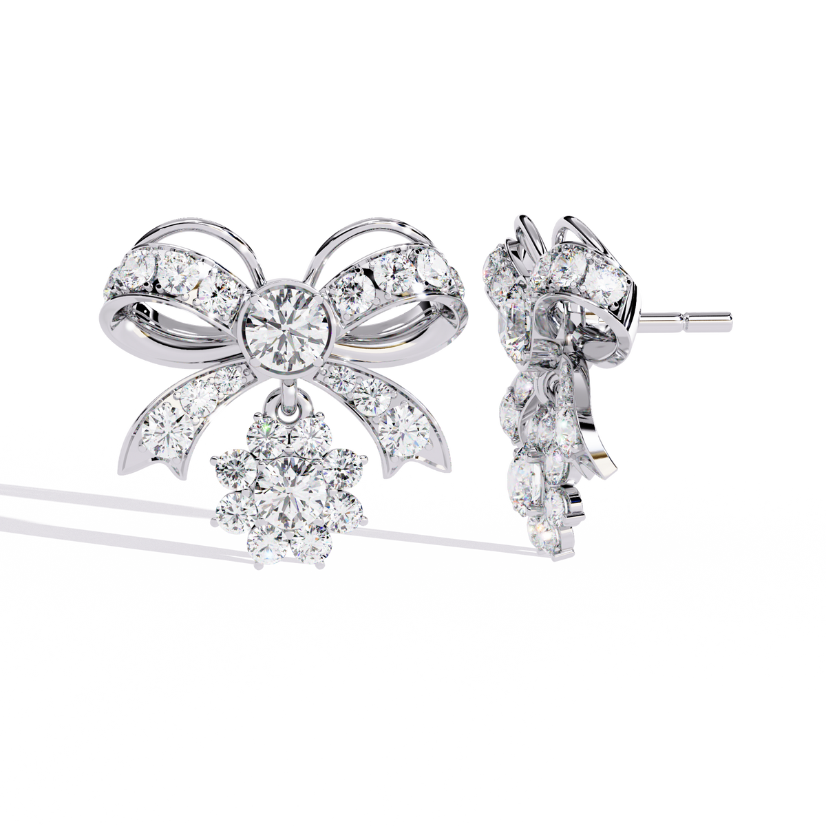 2.21CT Round Cut Diamond Unique Delicate Infinity Shape Stunning Vintage Dainty Stud Earring For Her - HIGHCARAT DIAMONDS