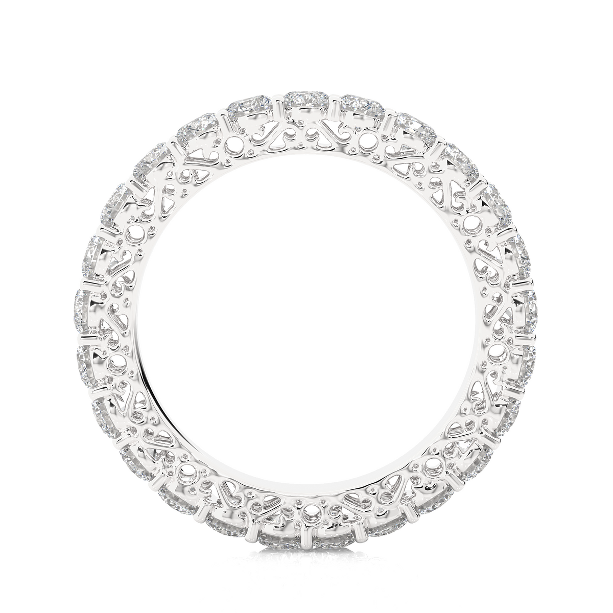 2.28 CT Round Brilliant Lab grown Diamond 14K Gold Wedding Band With Matching Eternity Band - HIGHCARAT DIAMONDS