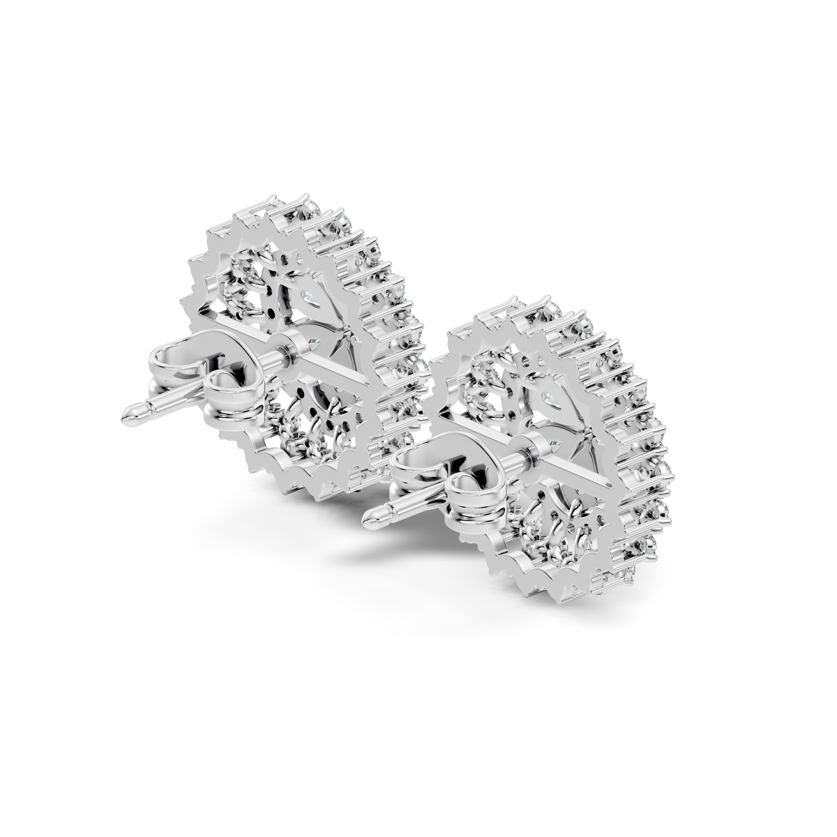 2.29 Ct Round & Pear Shape 14k Solid Gold Stunning Vintage Style Diamond Earrings For Daily Wear - HIGHCARAT DIAMONDS