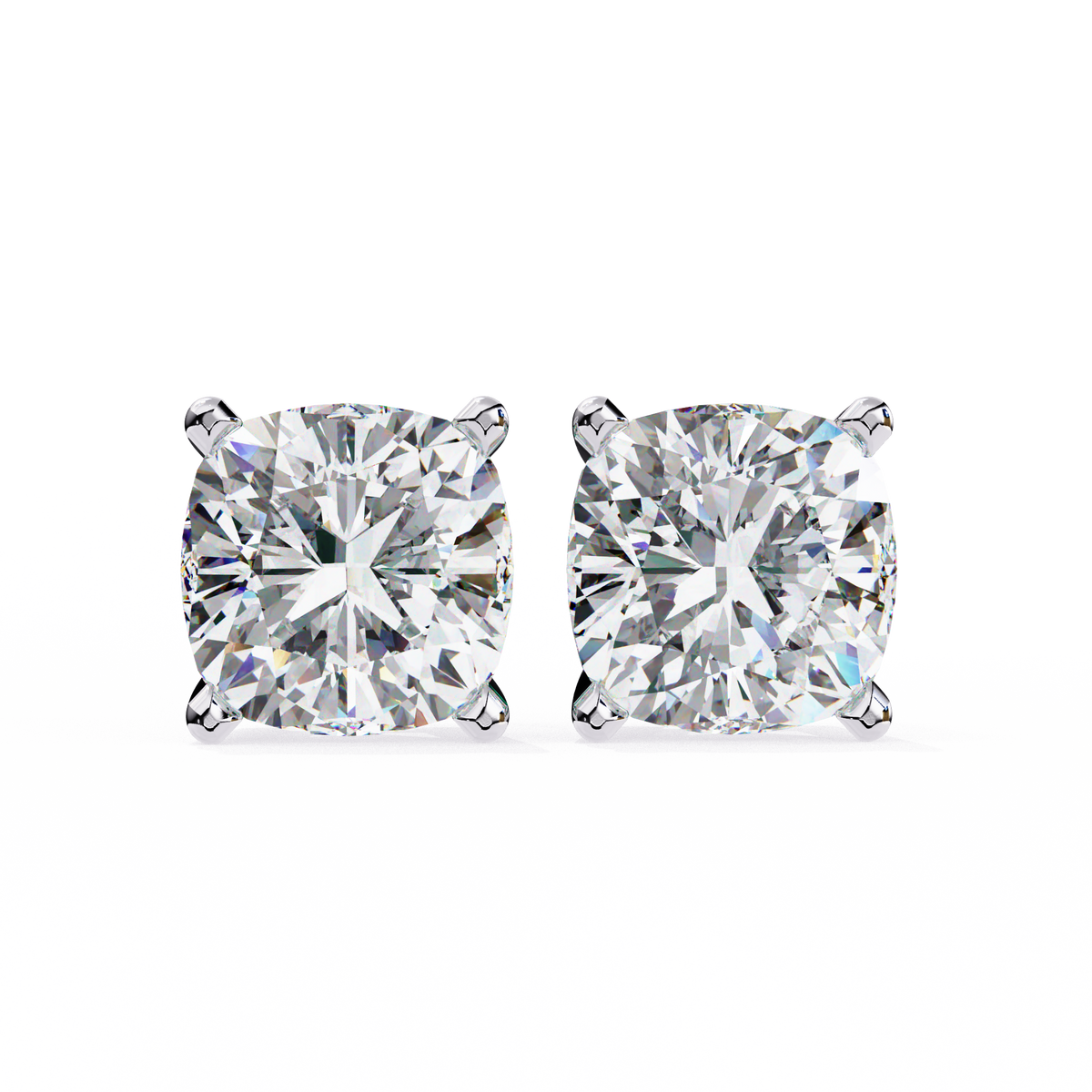 Vintage 2.33Ct Cushion Cut White Colorless Diamond Minimalist Classic Cluster Stud Earring Gift For Her - HIGHCARAT DIAMONDS