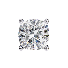 Cushion Cut Diamond Cluster Earrings Side Profile Showing Setting