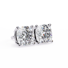 Vintage 2.33Ct Cushion Cut White Colorless Diamond Minimalist Classic Cluster Stud Earring Gift For Her - HIGHCARAT DIAMONDS