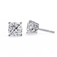 2.33 Ct Colorless Diamond Cluster Earrings Angled Perspective