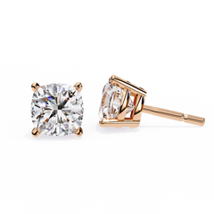Vintage 2.33Ct Cushion Cut White Colorless Diamond Minimalist Classic Cluster Stud Earring Gift For Her - HIGHCARAT DIAMONDS