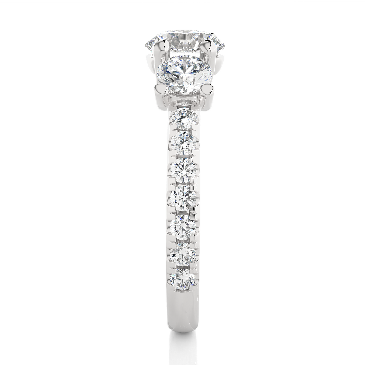 2.34 Carat Delicate Round Lab grown Diamond 14K Solid White Gold Diamond  Ring for Women, - HIGHCARAT DIAMONDS