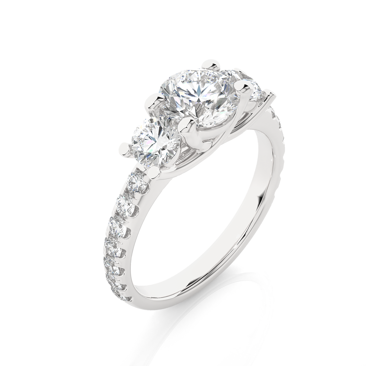 2.34 Carat Delicate Round Lab grown Diamond 14K Solid White Gold Diamond  Ring for Women, - HIGHCARAT DIAMONDS