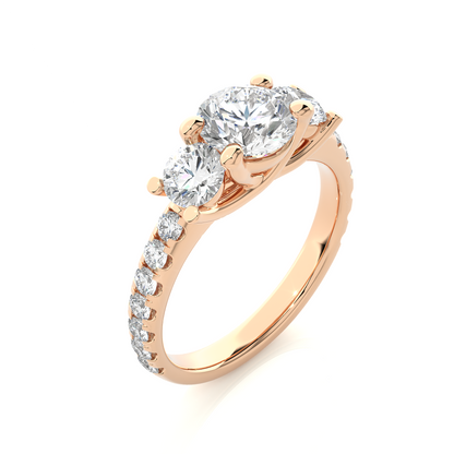 2.34 Carat Delicate Round Lab grown Diamond 14K Solid White Gold Diamond  Ring for Women, - HIGHCARAT DIAMONDS