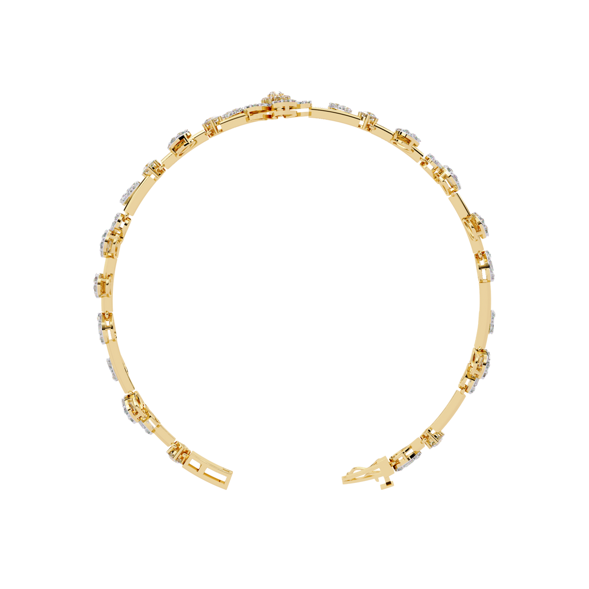 2.36Ct Baguette And Round Cut Diamond Elegant Minimalist Custom Stacking Tennis Party Wear Bracelet - HIGHCARAT DIAMONDS
