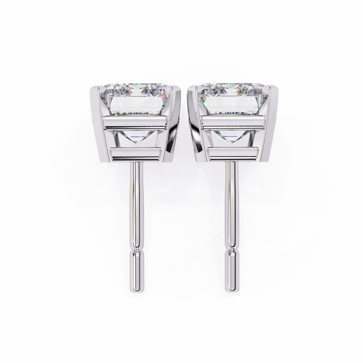 2.39Ct Emerald Cut High Quality Lab Grown Diamond Unique Delicate Solitaire Vintage Screw Back Stud Daily Wear Earring - HIGHCARAT DIAMONDS