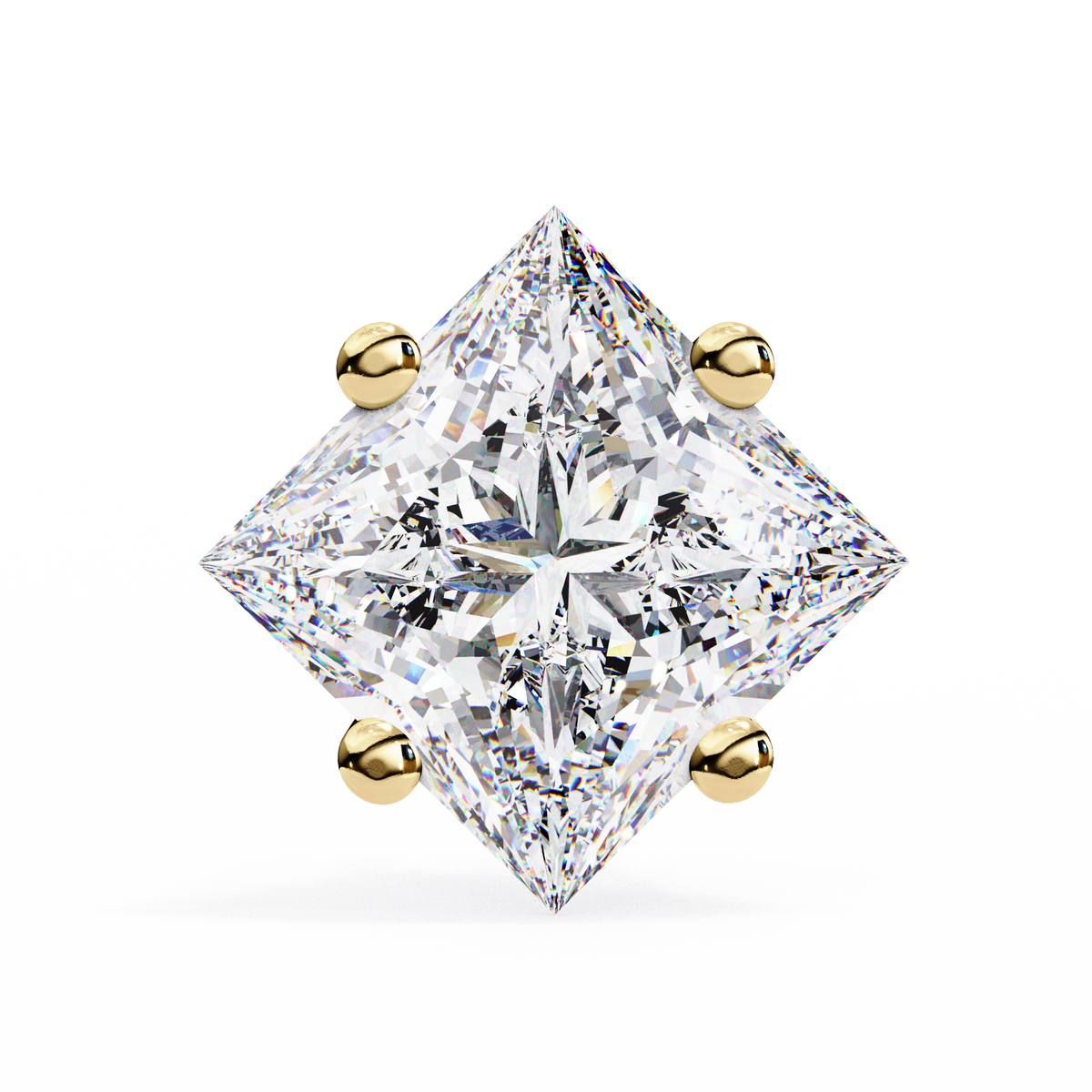 2.39Ct Princess Cut Top Grade Diamond Prong Set Solitaire Dainty Sparkling Stud Daily Wear Earring For Women's - HIGHCARAT DIAMONDS