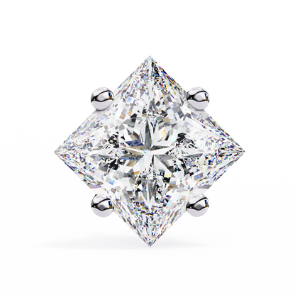 2.39 Ct Princess Cut Diamond Solitaire Earrings Side Angle View