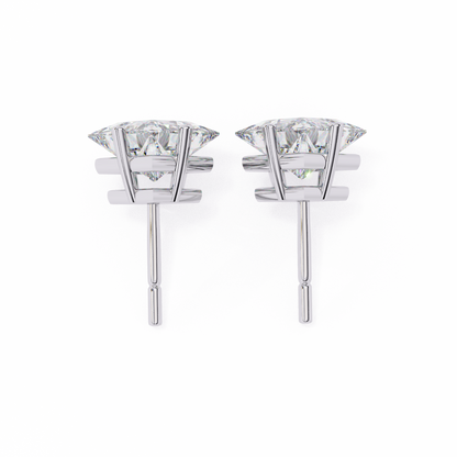 Princess Cut Lab Grown Diamond Solitaire Earrings Top View