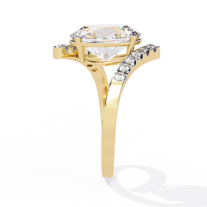 2.41Ct Oval And Round Cut Diamond Antique Timeless Prong Set Dainty Minimalist Promise Ring Gift For Her - HIGHCARAT DIAMONDS