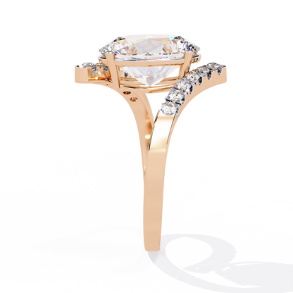 2.41Ct Oval And Round Cut Diamond Antique Timeless Prong Set Dainty Minimalist Promise Ring Gift For Her - HIGHCARAT DIAMONDS