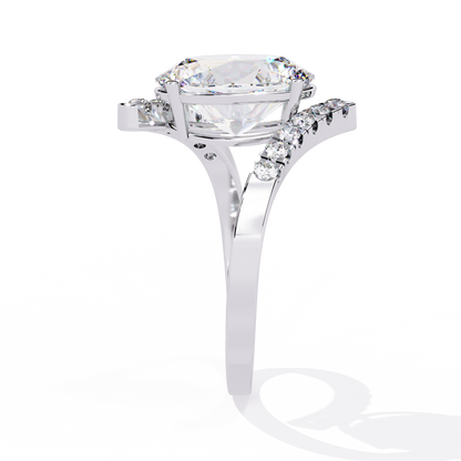 2.41Ct Oval And Round Cut Diamond Antique Timeless Prong Set Dainty Minimalist Promise Ring Gift For Her - HIGHCARAT DIAMONDS