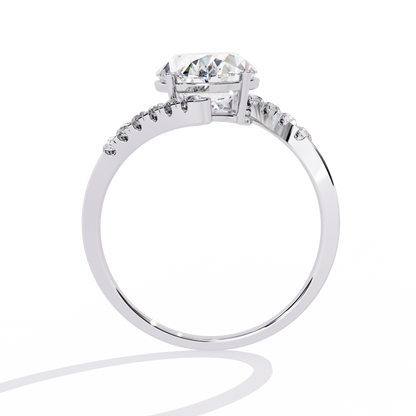 2.41Ct Oval And Round Cut Diamond Antique Timeless Prong Set Dainty Minimalist Promise Ring Gift For Her - HIGHCARAT DIAMONDS