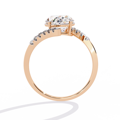 2.41Ct Oval And Round Cut Diamond Antique Timeless Prong Set Dainty Minimalist Promise Ring Gift For Her - HIGHCARAT DIAMONDS