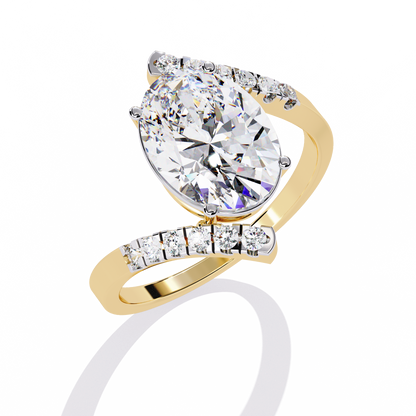 2.41Ct Oval And Round Cut Diamond Antique Timeless Prong Set Dainty Minimalist Promise Ring Gift For Her - HIGHCARAT DIAMONDS