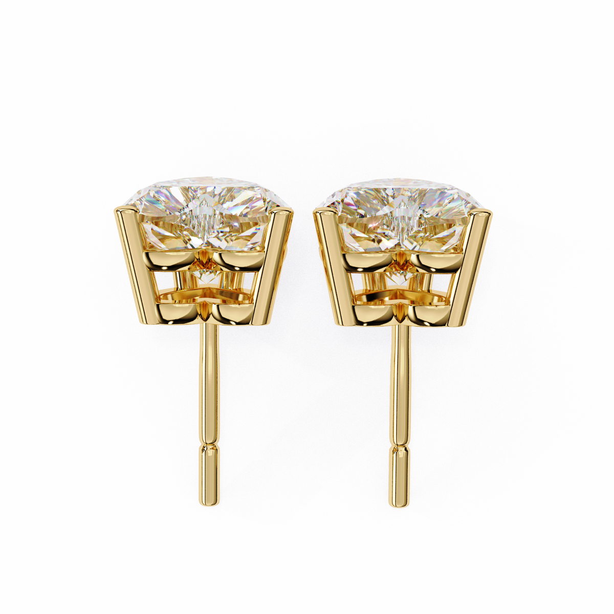 Prong Set 2.43Ct Heart Cut Top Grade Diamond Elegant Stackable Vintage Stud Fabulous Earring Gift For Women's - HIGHCARAT DIAMONDS