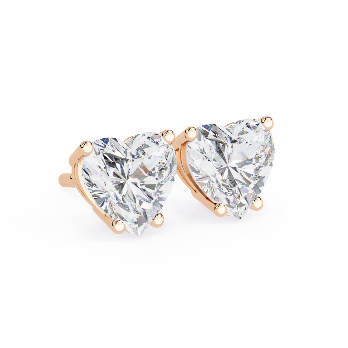Prong Set 2.43Ct Heart Cut Top Grade Diamond Elegant Stackable Vintage Stud Fabulous Earring Gift For Women's - HIGHCARAT DIAMONDS