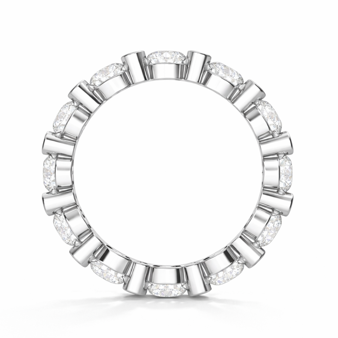 2.46Ct Round Cut High Quality Diamond Full Eternity Minimalist 14k Solid Yellow Gold Handmade Promise Band Gift For Women's - HIGHCARAT DIAMONDS