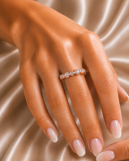2.46Ct Round Cut High Quality Diamond Full Eternity Minimalist 14k Solid Yellow Gold Handmade Promise Band Gift For Women's - HIGHCARAT DIAMONDS