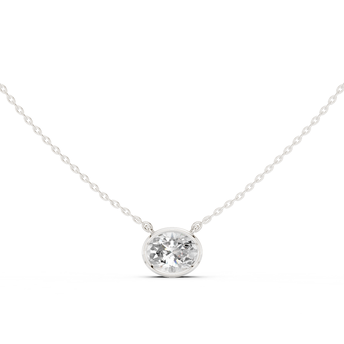 2.50 CT Oval Cut Lab Grown Diamond 18k Solid Rose Gold Ethical Pendant - HIGHCARAT DIAMONDS