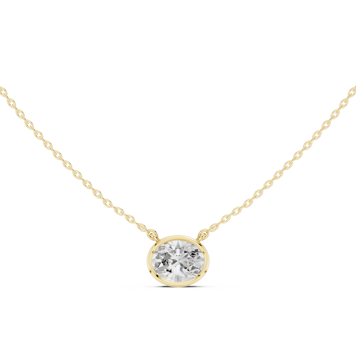 2.50 CT Oval Cut Lab Grown Diamond 18k Solid Rose Gold Ethical Pendant - HIGHCARAT DIAMONDS