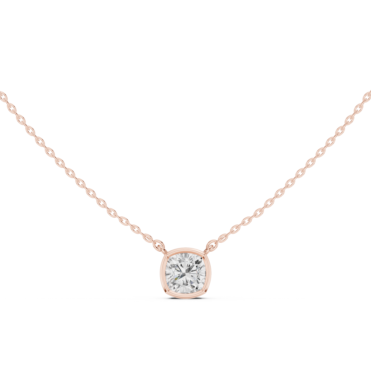 2.50CT Cushion Cut Lab Grown Diamond Bezel Set Solitaire Daily Wear Pendant - HIGHCARAT DIAMONDS