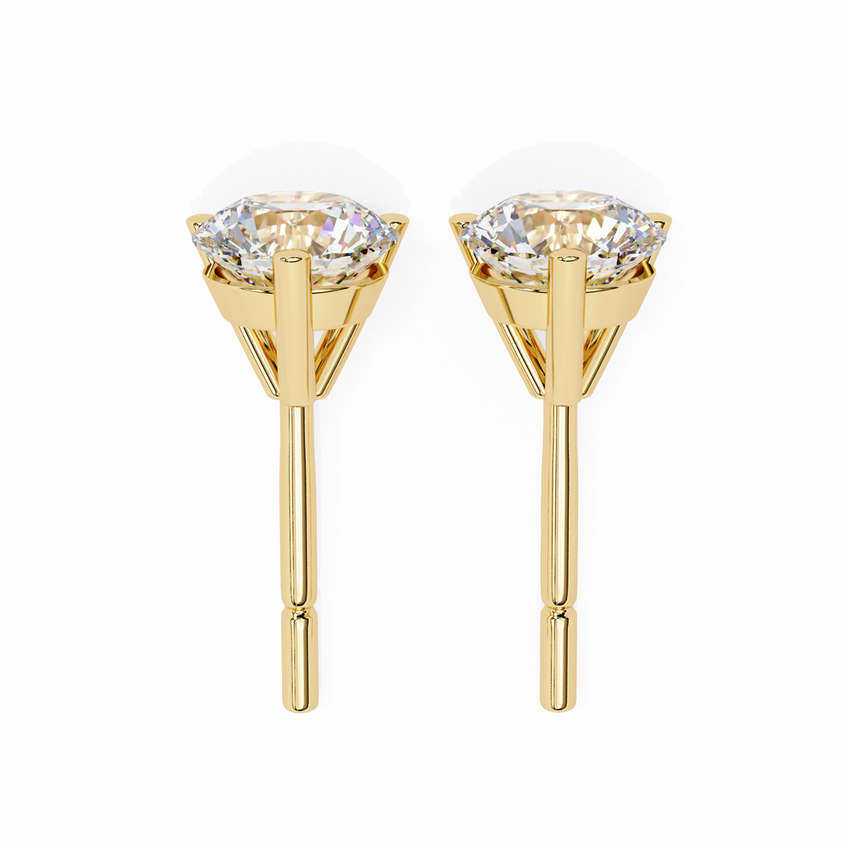 Vintage 2.57CTRound Cut Diamond 3 Prong Set Delicate Elegance Dainty Cluster Stud Earring For Her - HIGHCARAT DIAMONDS