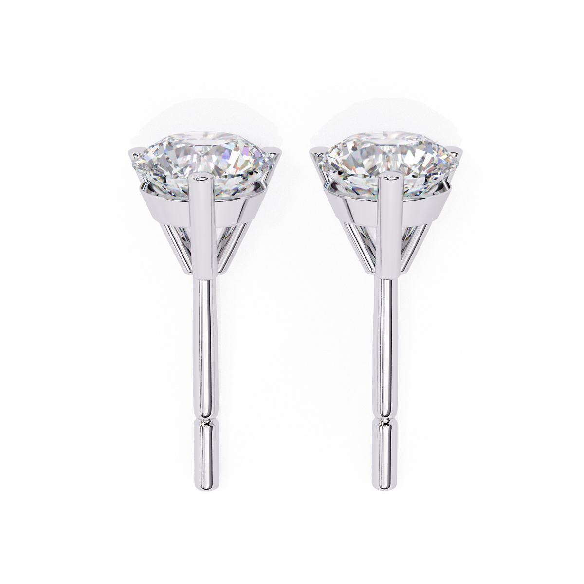 Vintage 2.57CTRound Cut Diamond 3 Prong Set Delicate Elegance Dainty Cluster Stud Earring For Her - HIGHCARAT DIAMONDS