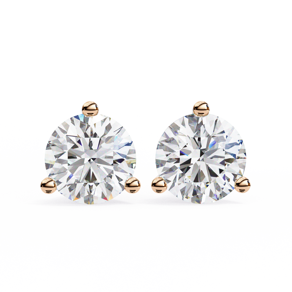 Vintage 2.57CTRound Cut Diamond 3 Prong Set Delicate Elegance Dainty Cluster Stud Earring For Her - HIGHCARAT DIAMONDS