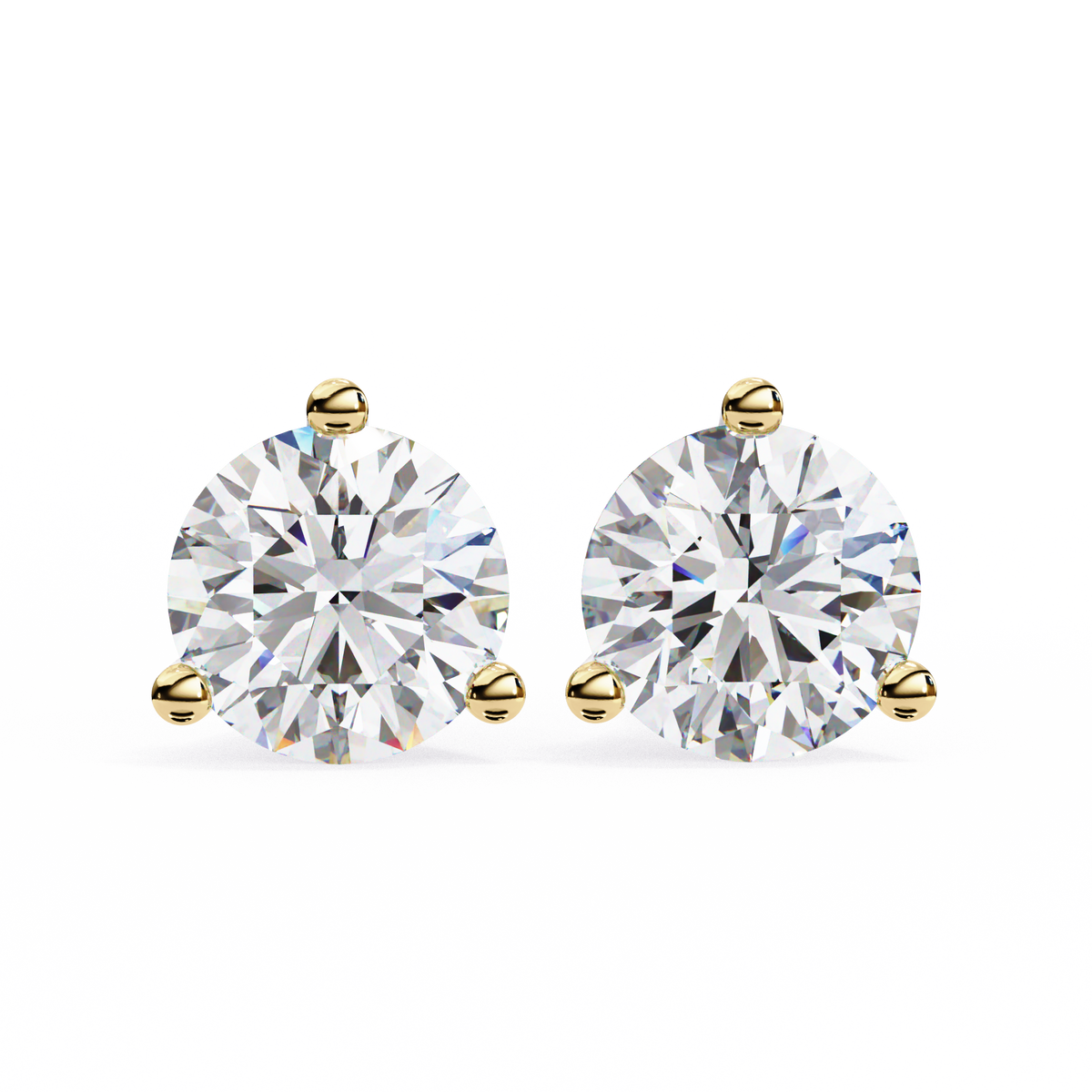 Vintage 2.57CTRound Cut Diamond 3 Prong Set Delicate Elegance Dainty Cluster Stud Earring For Her - HIGHCARAT DIAMONDS