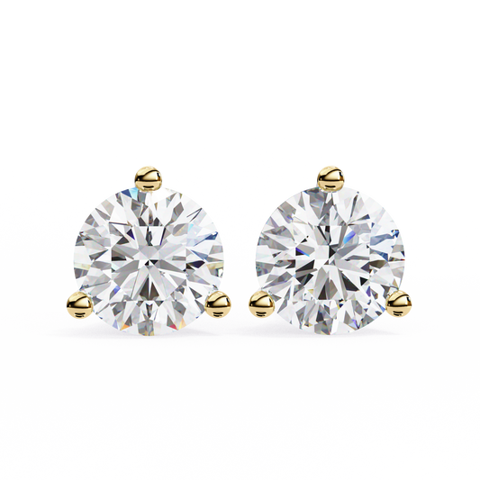 Vintage 2.57CTRound Cut Diamond 3 Prong Set Delicate Elegance Dainty Cluster Stud Earring For Her - HIGHCARAT DIAMONDS