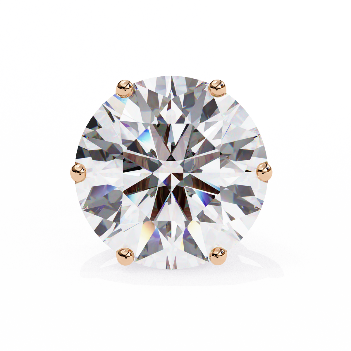 2.57Ct Round Cut Diamond 6 Prong Set 14k Solid White Gold Statement Dainty Prefect Stud Earring Gift For Women's - HIGHCARAT DIAMONDS