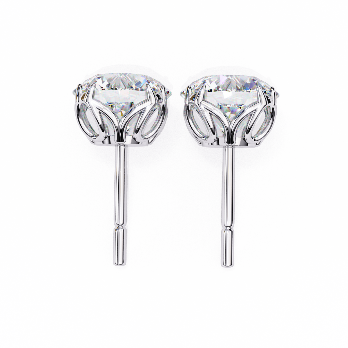 2.57Ct Round Cut Diamond Antique Vintage Delicate Art Deco Minimalist Cluster Stud Earring For Women's - HIGHCARAT DIAMONDS