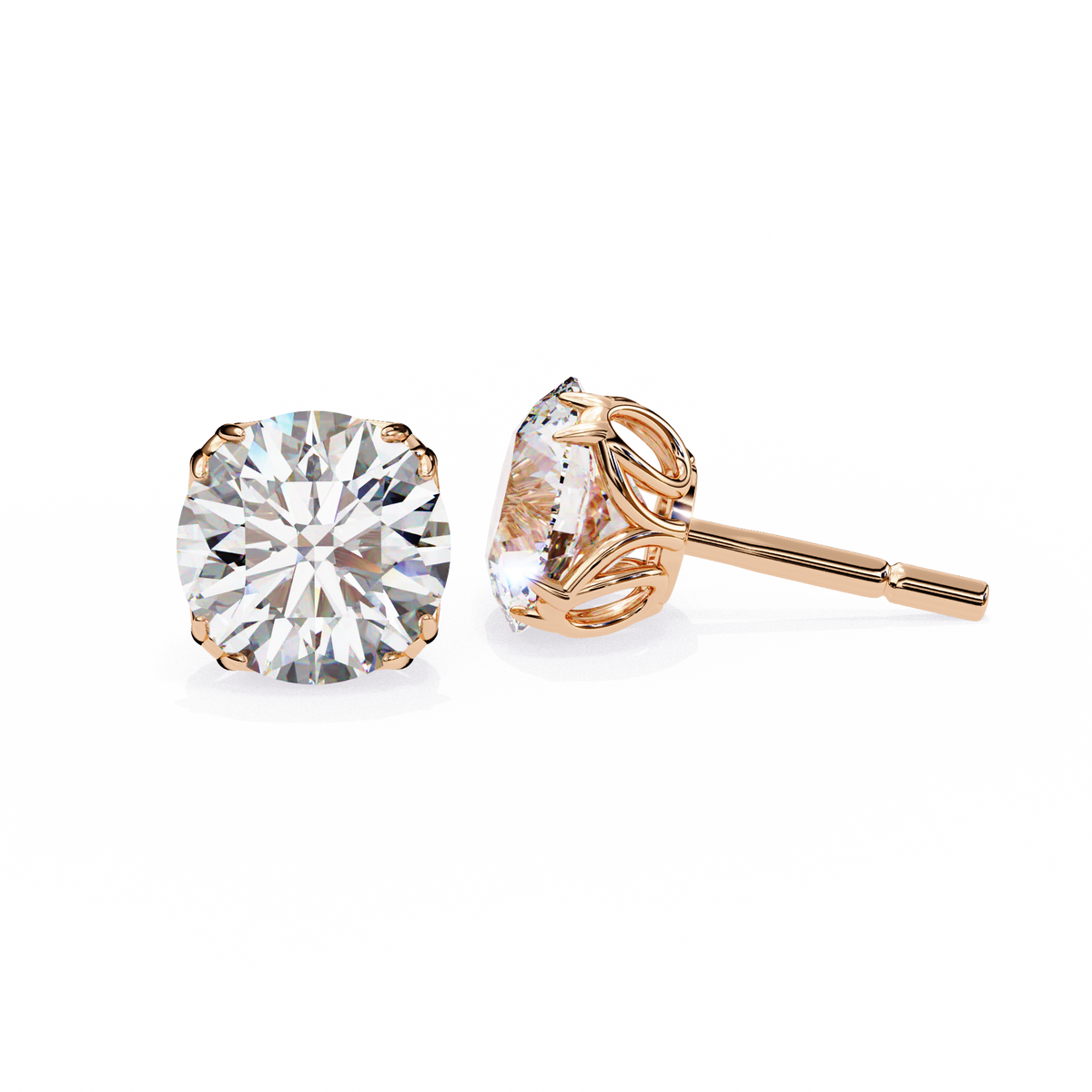 2.57Ct Round Cut Diamond Antique Vintage Delicate Art Deco Minimalist Cluster Stud Earring For Women's - HIGHCARAT DIAMONDS