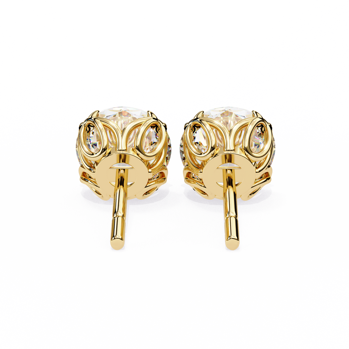2.57Ct Round Cut Diamond Antique Vintage Delicate Art Deco Minimalist Cluster Stud Earring For Women's - HIGHCARAT DIAMONDS