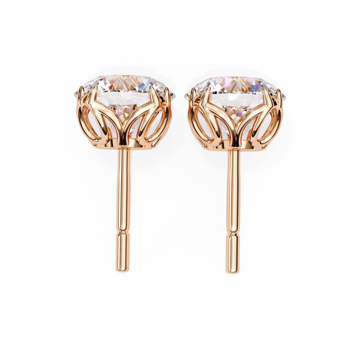 2.57Ct Round Cut Diamond Antique Vintage Delicate Art Deco Minimalist Cluster Stud Earring For Women's - HIGHCARAT DIAMONDS