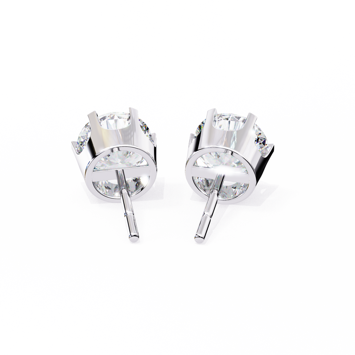 Solitaire 2.57Ct Round Cut Lab Grown Diamond 6 Pave Set Delicate Handmade Vintage Daily Wear Stud Earring - HIGHCARAT DIAMONDS