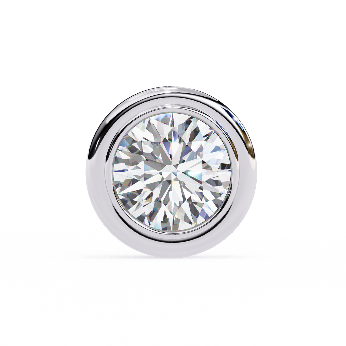 2.57Ct Round Cut Lab Grown Diamond Bezel Set Elegant Classic Perfect Solitaire 18k Solid Rose Gold Dainty Stud Earring - HIGHCARAT DIAMONDS