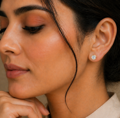 2.57Ct Round Cut Lab Grown Diamond Bezel Set Elegant Classic Perfect Solitaire 18k Solid Rose Gold Dainty Stud Earring - HIGHCARAT DIAMONDS #wearthelook