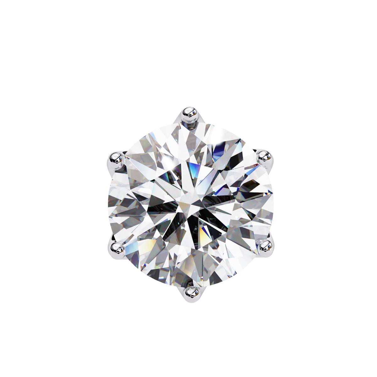 Vintage 2.62Ct Round Cut Diamond Unique 6 Prong Set Art Deco Solitaire Screw Back Stud Earring Gift For Her - HIGHCARAT DIAMONDS
