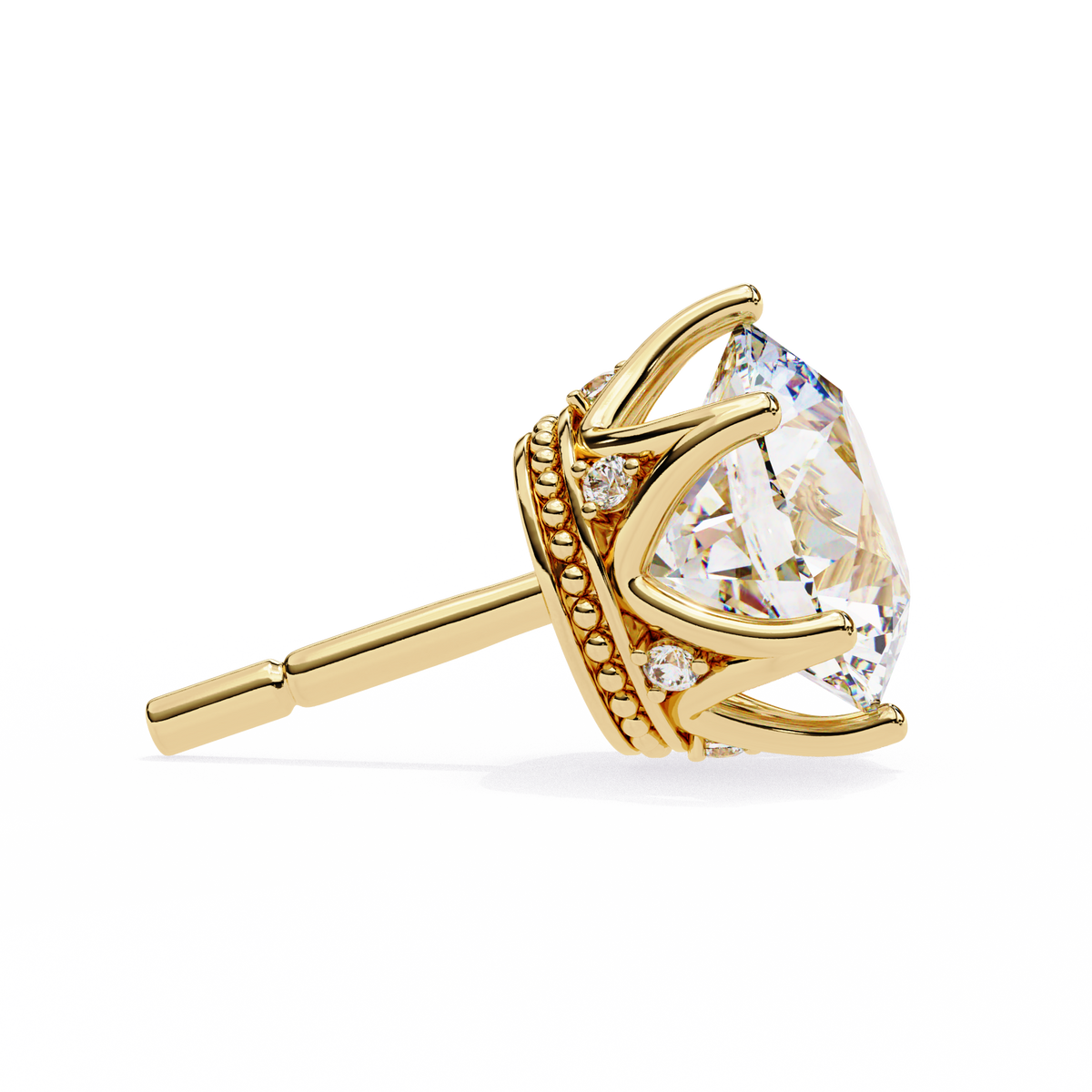 Vintage 2.62Ct Round Cut Diamond Unique 6 Prong Set Art Deco Solitaire Screw Back Stud Earring Gift For Her - HIGHCARAT DIAMONDS