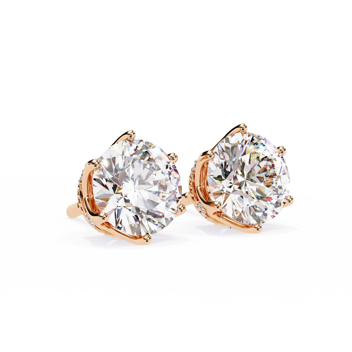 Vintage 2.62Ct Round Cut Diamond Unique 6 Prong Set Art Deco Solitaire Screw Back Stud Earring Gift For Her - HIGHCARAT DIAMONDS