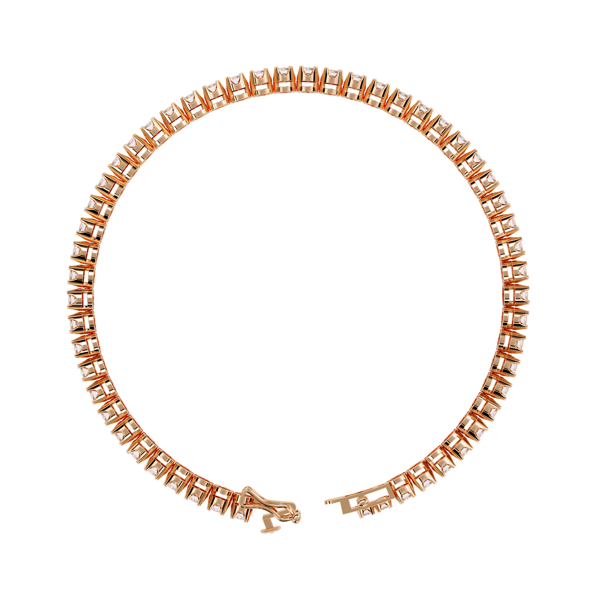 2.62Ct Round Cut Top Grade Diamond Unique Bezel Set Simple Delicate Cluster Tennis Bracelet Gift For Her - HIGHCARAT DIAMONDS