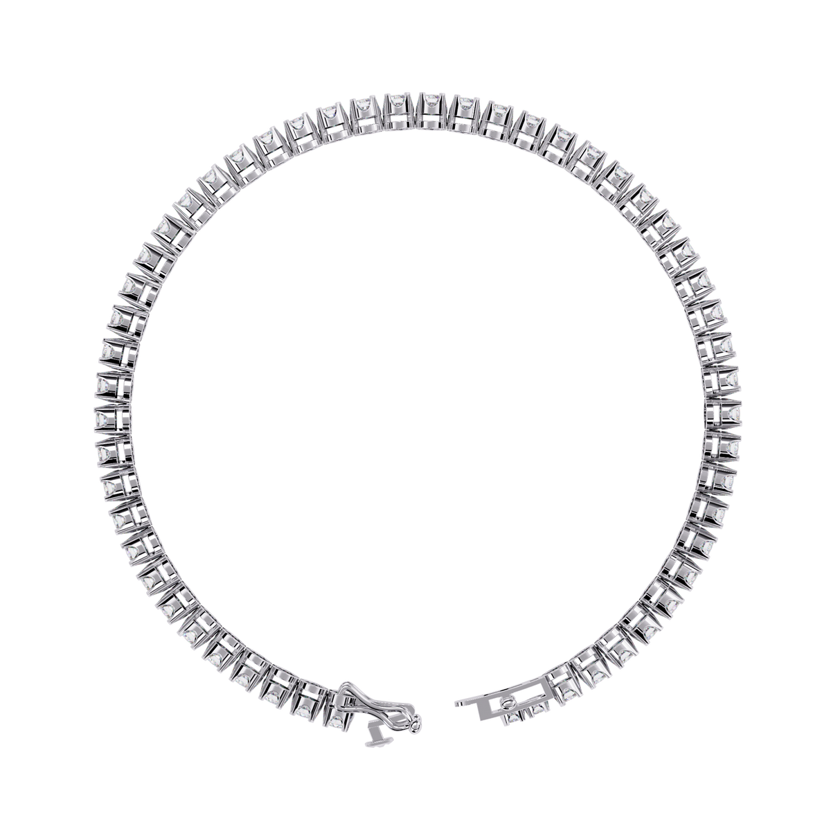 2.62Ct Round Cut Top Grade Diamond Unique Bezel Set Simple Delicate Cluster Tennis Bracelet Gift For Her - HIGHCARAT DIAMONDS