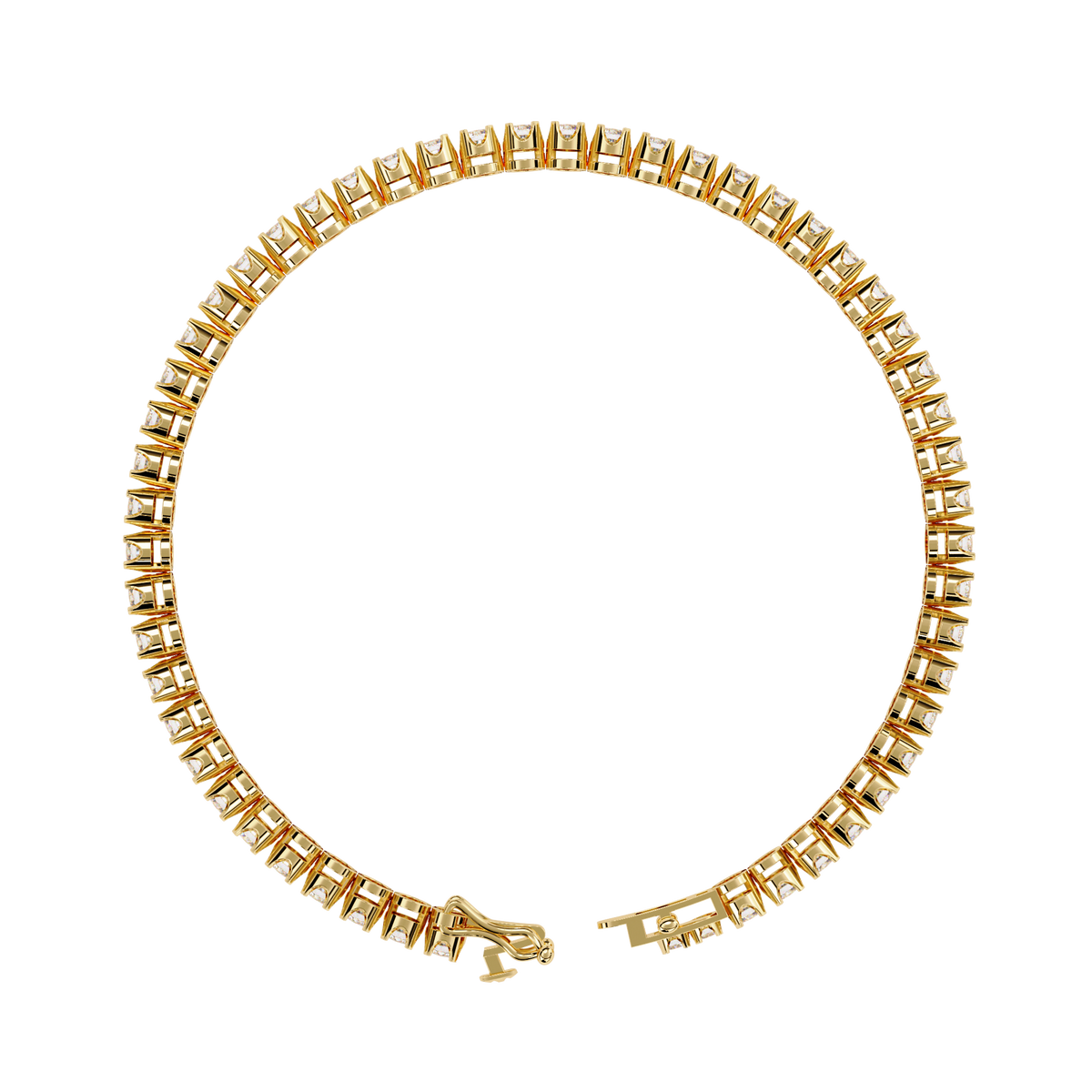 2.62Ct Round Cut Top Grade Diamond Unique Bezel Set Simple Delicate Cluster Tennis Bracelet Gift For Her - HIGHCARAT DIAMONDS